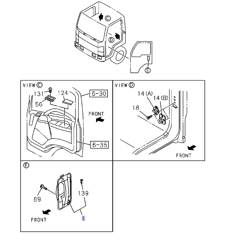 2x Door Handle Outside Left + Right For ISUZU NRR NPR NPR - HD NQR 08 - 25 - GoTrucky