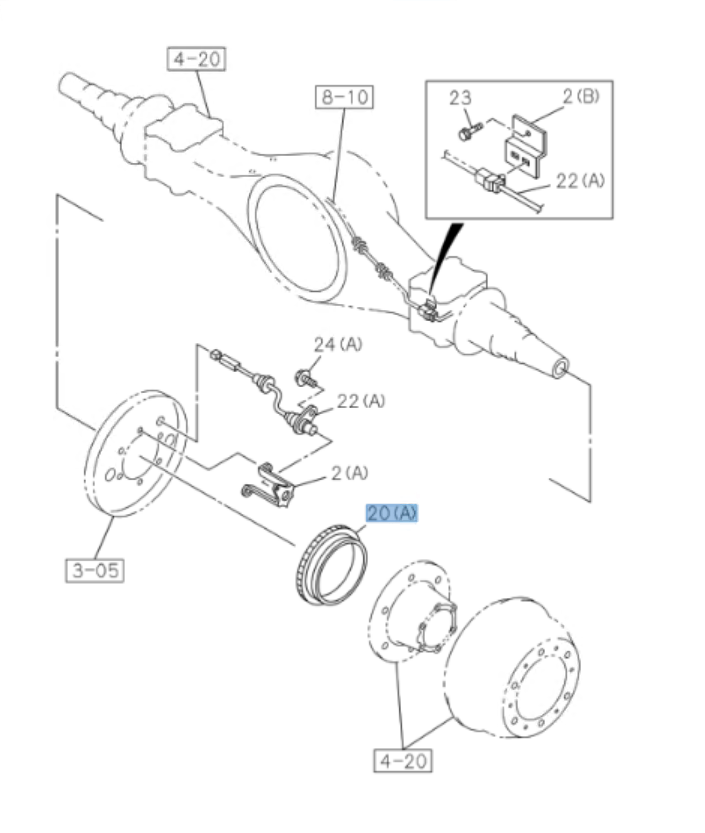 2x Rotor Sensor ABS Rear NRR NPR NPR - HD NQR 4JJ1 3.0L 4HE1 4.8L 4HK1 5.2L 99 - 21 - GoTrucky