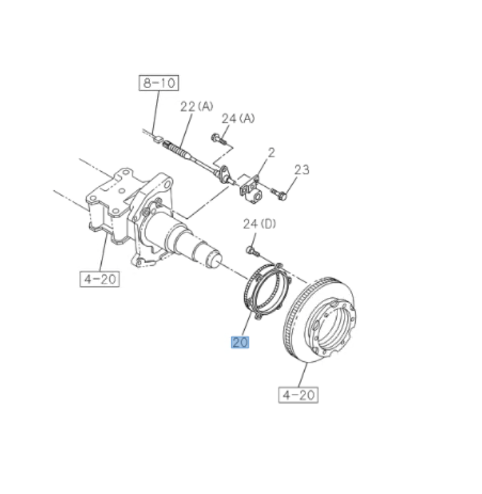 2x Rotor Sensor ABS Ring Rear For ISUZU NRR NPR NPR - HD NQR 4HK1 5.2L 21 - 26 - GoTrucky