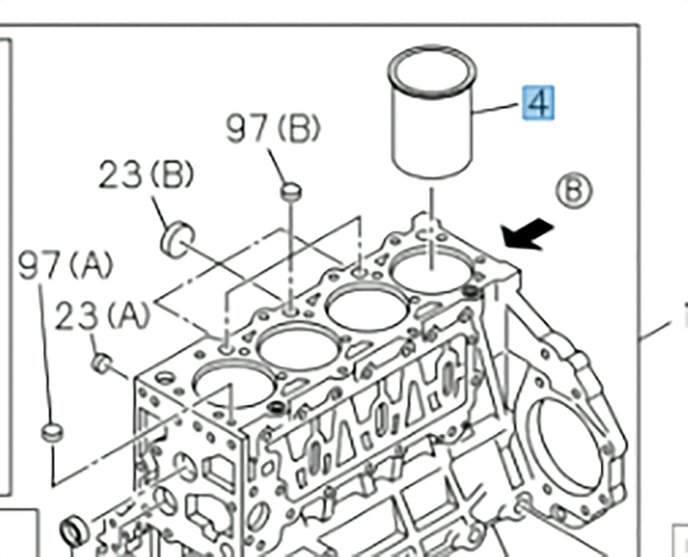 4x Cylinder Liner For Isuzu NPR NPR-HD NQR NRR 4HK1 5.2L FTR FV 6HK1 6HH1 Grade 1X 2004-2010 OEM - GoTrucky