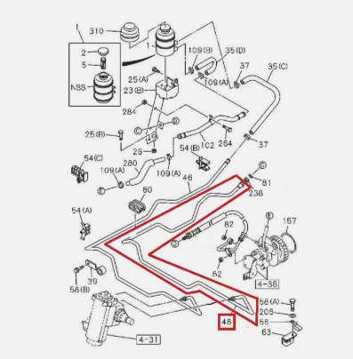 Pipe Oil Flex Hose to Steering Unit For ISUZU NRR NQR NPR NPR-HD L=84" 4HE1 4.8L 4HK1 5.2L 1999-2007