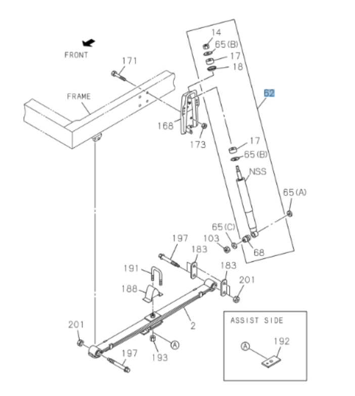2x Shock Absorber Front For Isuzu NQR NPR NPR-HD Reach 4HK1 5.2L 4JJ1 3.0L 03-24