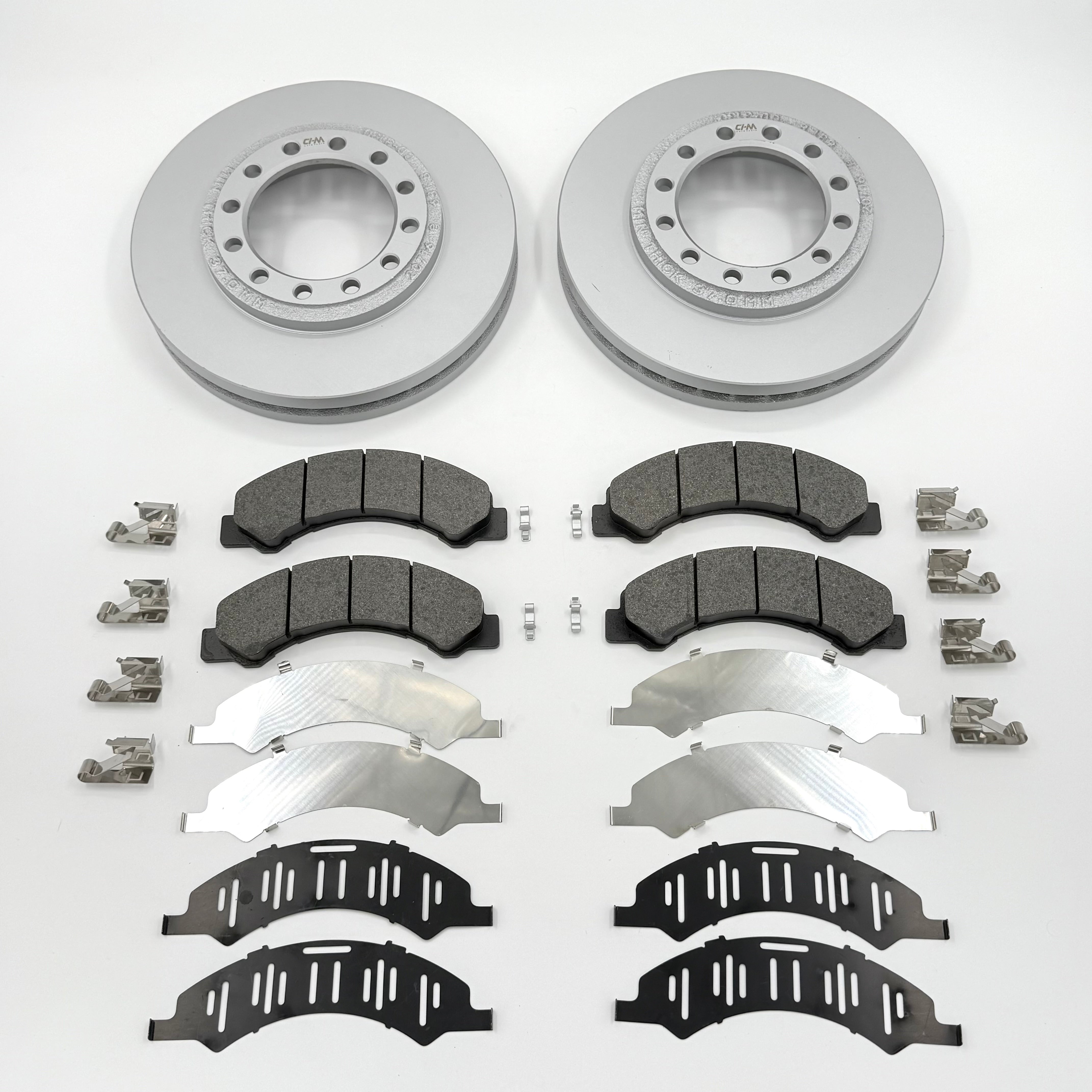 Brake Pads + 2x Rotor Front For Isuzu NPR NPR-HD NPR-XD WHEEL 16' 4HE1 4.8L 4JJ1 3.0L 4HK1 5.2L GAS 1998-2025
