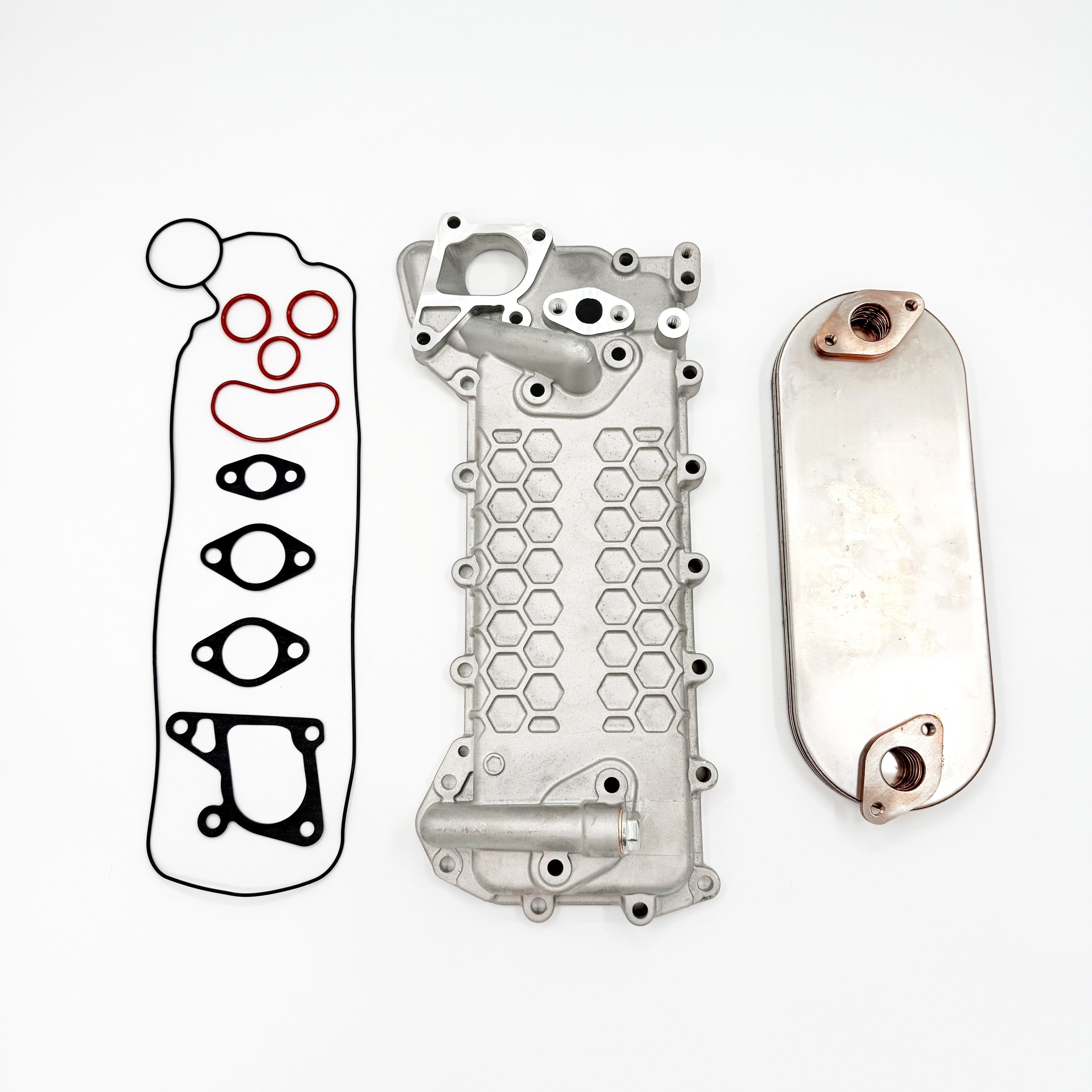 Oil Cooler Core + Cover + Gasket Set for ISUZU NPR NQR NPR-HD 4HE1 4.8L 1998-2004