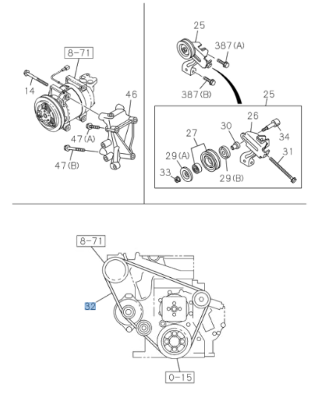 Belt A/C Compressor For Isuzu NPR NQR NPR - HD 4HE1 4.8L 4HK1 5.2L 98 - 07 (13x1569) - GoTrucky