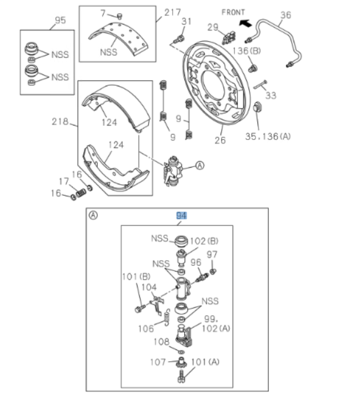 Brake Wheel Cylinder Set of 4 Rear 1 - 5/16" RIGHT + LEFT FOR ISUZU NQR NRR NPR NPR - HD 2003 - 2021 - GoTrucky