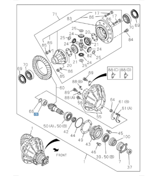Differential Bearing Full Set for ISUZU NRR NPR NPR - HD NQR 98 - 26 Gear 292mm - GoTrucky