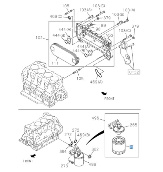 Element Oil Filter For ISUZU FTR NPR - HD NPR - XD NQR NRR 4HK1 5.2L 2011 - 2025 - GoTrucky
