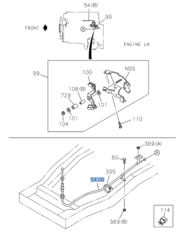 Engine Control Accelerator Cable For Isuzu NPR NPR - HD NQR 4HE1 4.8L L=2451 98 - 04 - GoTrucky