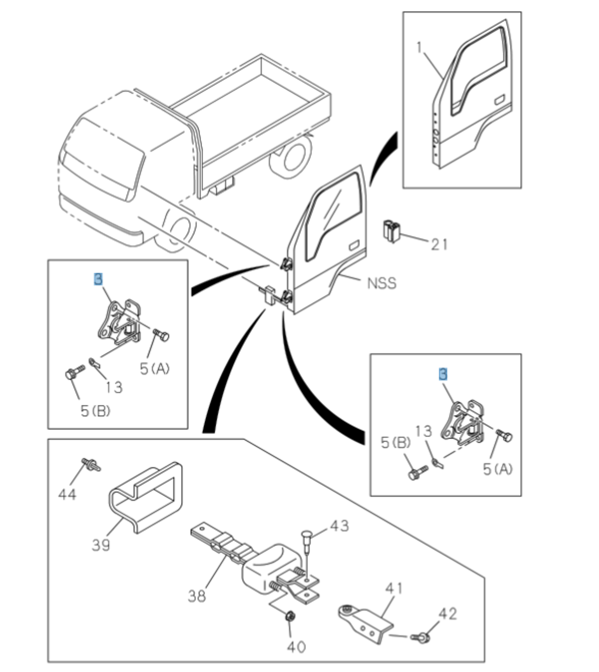 Front Door Hinge for ISUZU NRR NPR NQR NPR - HD 1994 - 2007 - GoTrucky