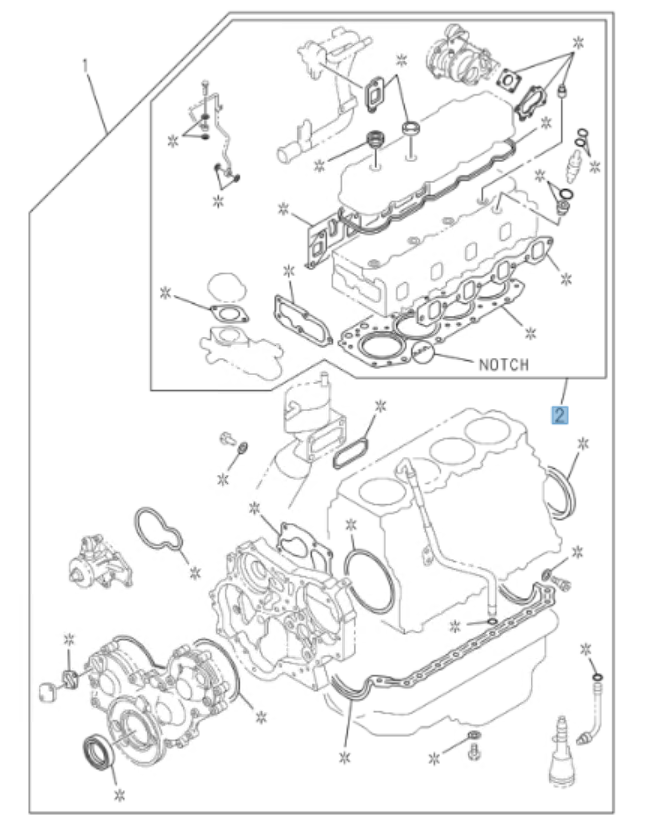 Gasket Set Engine Overhaul For ISUZU NPR NPR - HD NQR 4HE1 4.8L T=1.75 98 - 04 - GoTrucky