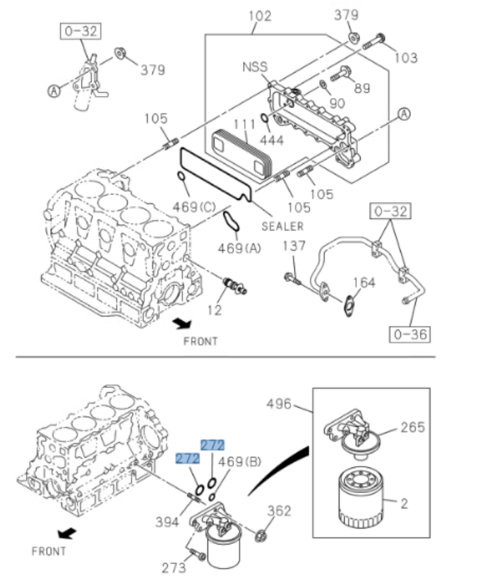 Gasket Set Oil Filter Bracket For ISUZU NRR NPR NPR - HD NQR 4HE1 4HK1 5.2L 98 - 24 - GoTrucky