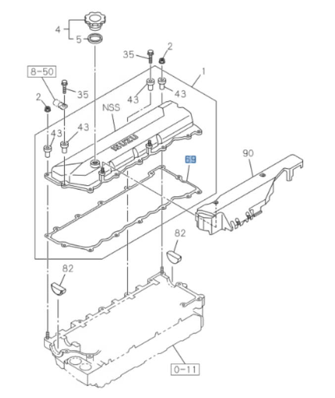 Gasket Valve Cover For Isuzu NPR NPR - HD NQR 4HF1 4.3L 4HG1T 4.6L 4HE1 4.8L 98 - 15 - GoTrucky
