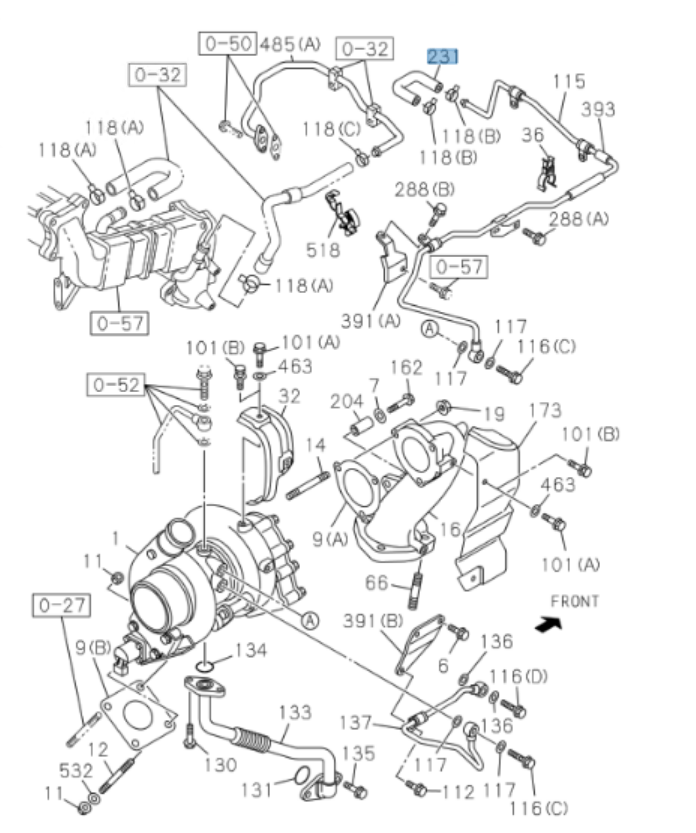 Hose Rubber Turbocharger OUT for ISUZU NPR NPR - HD NQR 4HE1 4.8L 4HK1 5.2L 98 - 10 - GoTrucky