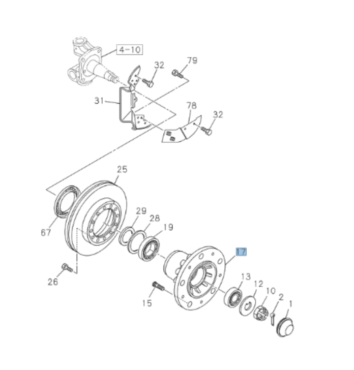 Hub Wheel Front Axle For Isuzu NPR - HD NPR NQR NRR 4HK1 5.2L 2016 - 2024 - GoTrucky