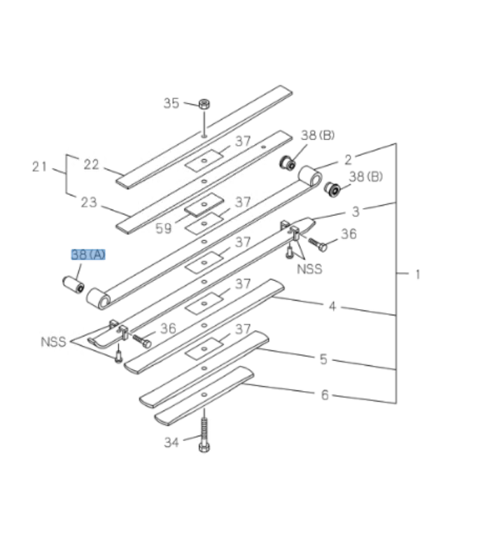 Leaf Spring Bushing Full Set Rear + Front 20 pcs for ISUZU NPR NPR - HD NQR 95 - 25 - GoTrucky