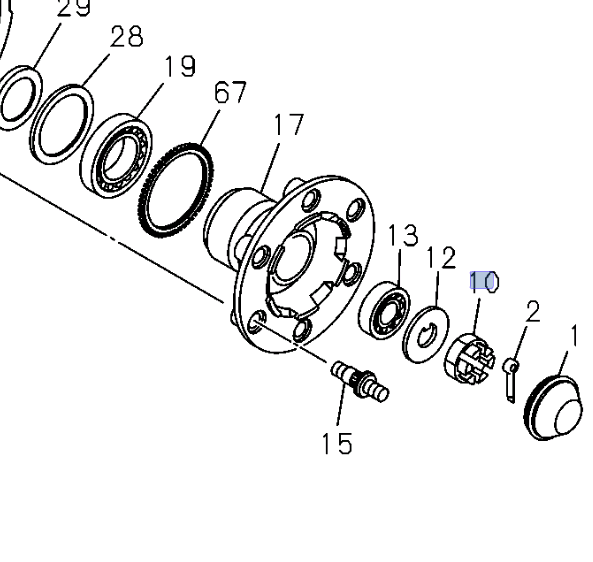 Nut Front Hub Bearing For ISUZU NRR NPR NPR - HD NQR 94 - 24 - GoTrucky