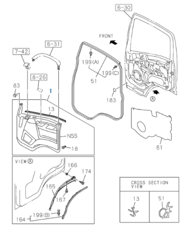 Pad Trim Door Panel Left Driver Side For Isuzu NRR NPR NPR - HD NQR 08 - 21 - GoTrucky