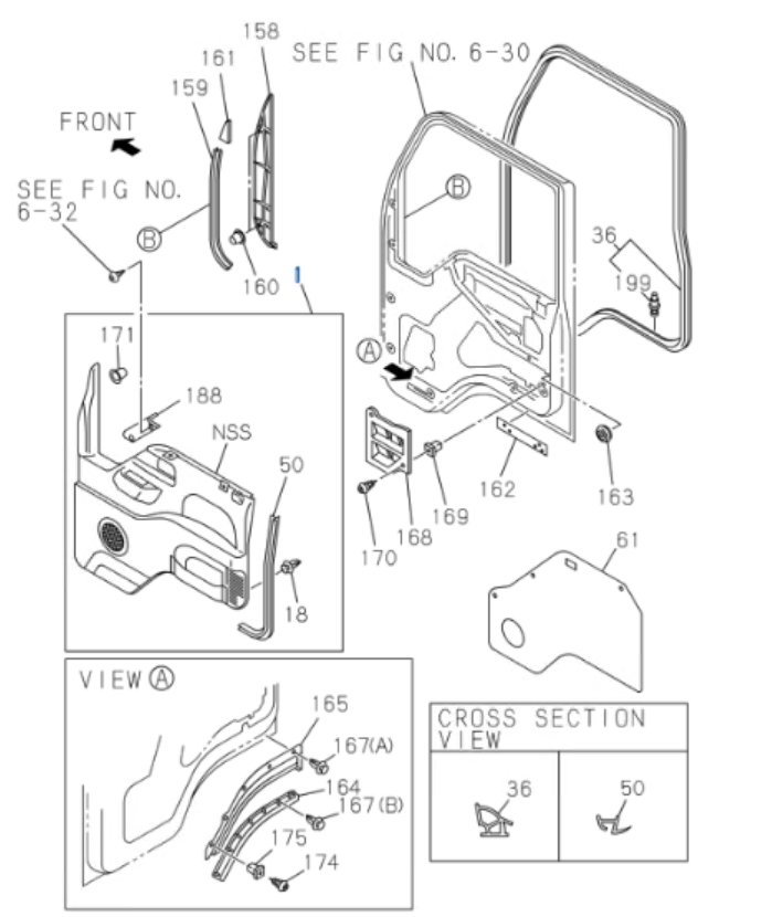 Pad Trim Door Panel Right Passenger Side For Isuzu NRR NPR NPR - HD NQR 98 - 07 - GoTrucky