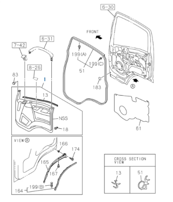 Pair of Pad Trim Door Panel Left + Right For Isuzu NRR NPR NPR - HD NQR 08 - 21 - GoTrucky