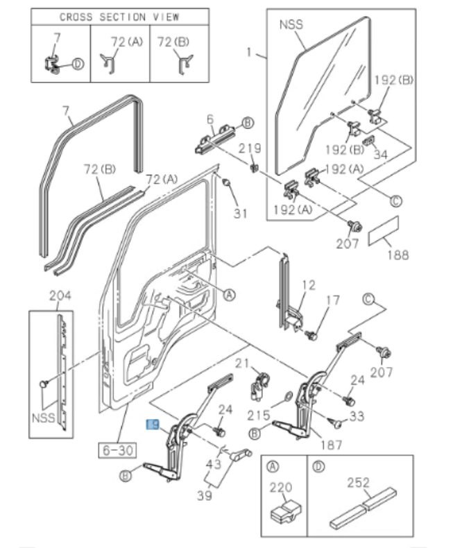 Pair of Window Regulator MANUAL Right + Left For ISUZU NRR NPR NPR - HD NQR 1994 - 07 - GoTrucky