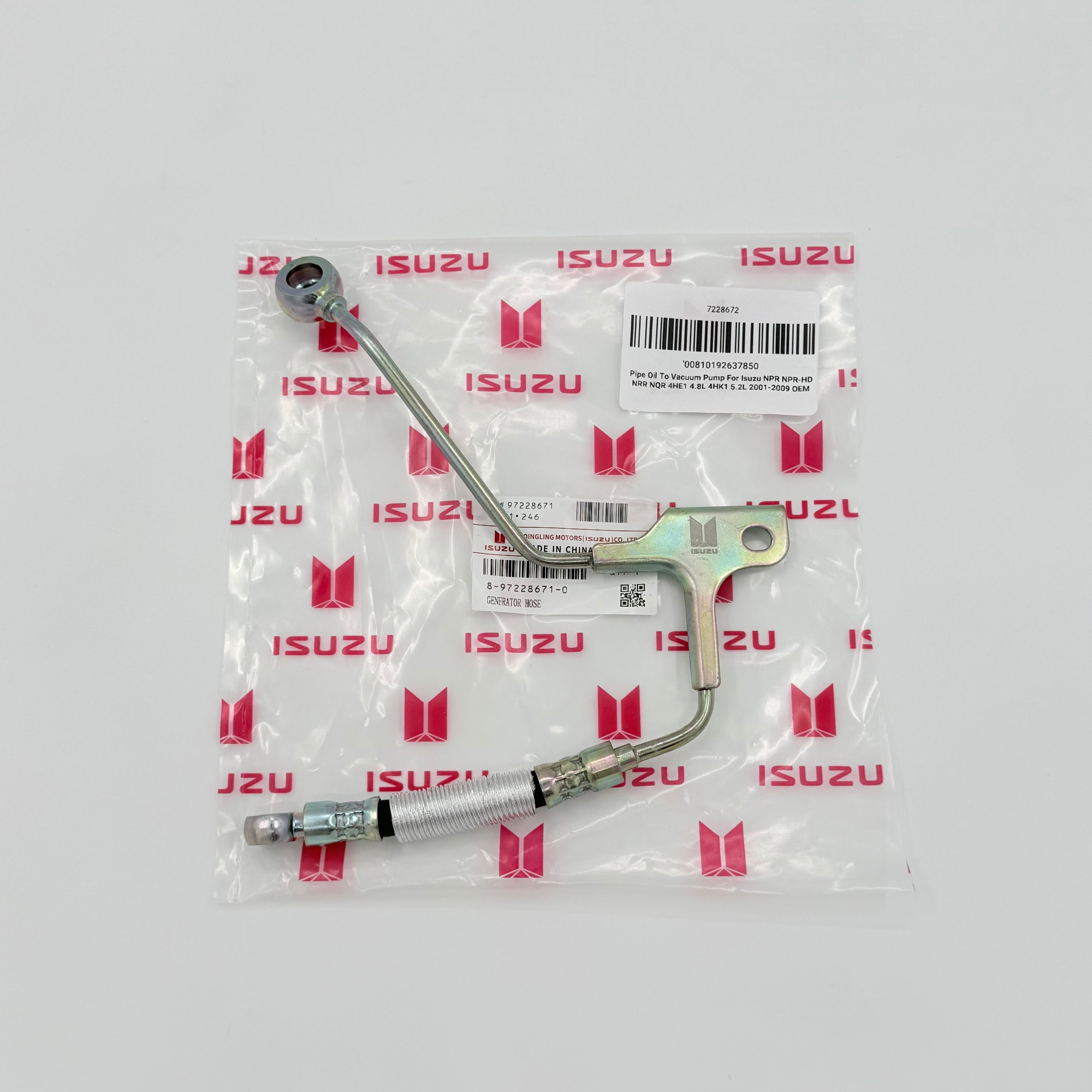 Pipe Oil To Vacuum Pump For Isuzu NPR NPR-HD NRR NQR 4HE1 4.8L 4HK1 5.2L 2001-2009 OEM - GoTrucky