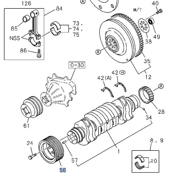 Pulley Crankshaft Damper for ISUZU NRR NPR NPR - HD NQR 4HE1 4.8L 4HK1 5.2L 98 - 07 - GoTrucky