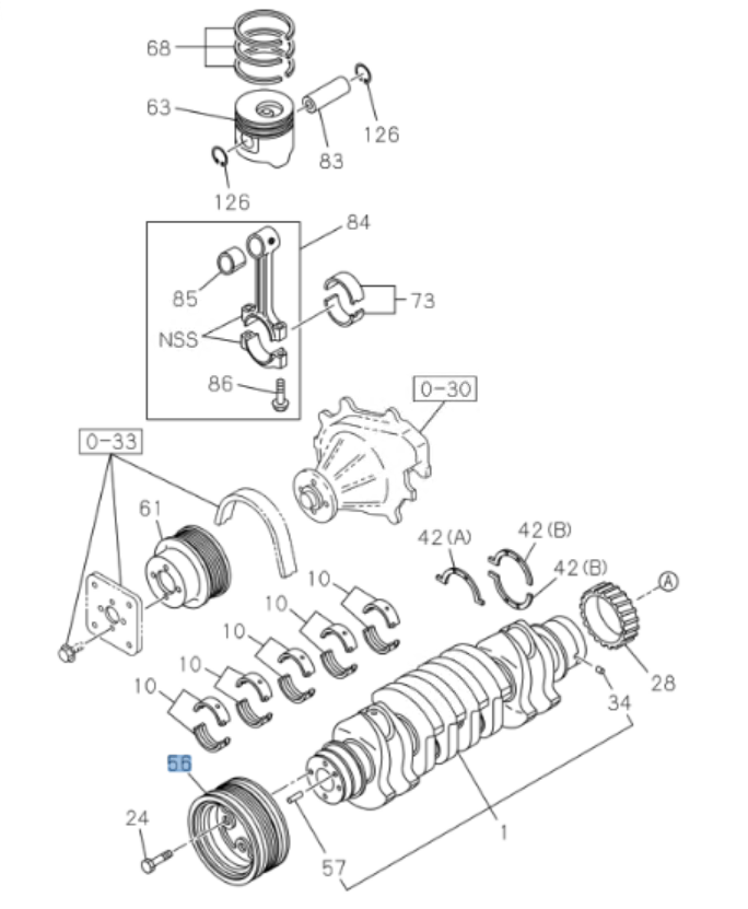 Pulley Crankshaft Damper for ISUZU NRR NPR NPR - HD NQR 4HK1 5.2L 07 - 10 - GoTrucky