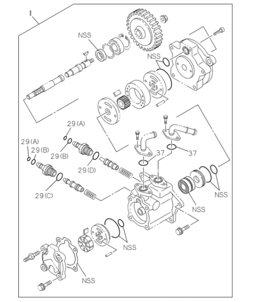 Repair Kit Power Steering Pump For Isuzu NRR NQR NPR - HD 4HE1 4.8L 4HK1 5.2L 98 - 10 - GoTrucky