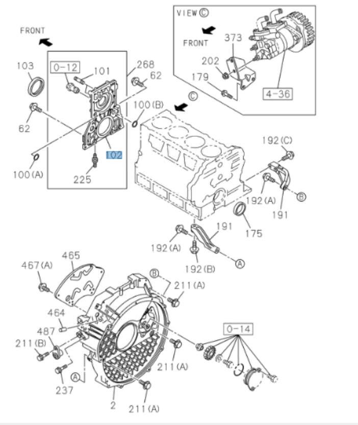Retainer Engine Cover Front for ISUZU NPR NPR - HD NQR 4HE1 4.8L 4HK1 5.2L 98 - 10 - GoTrucky