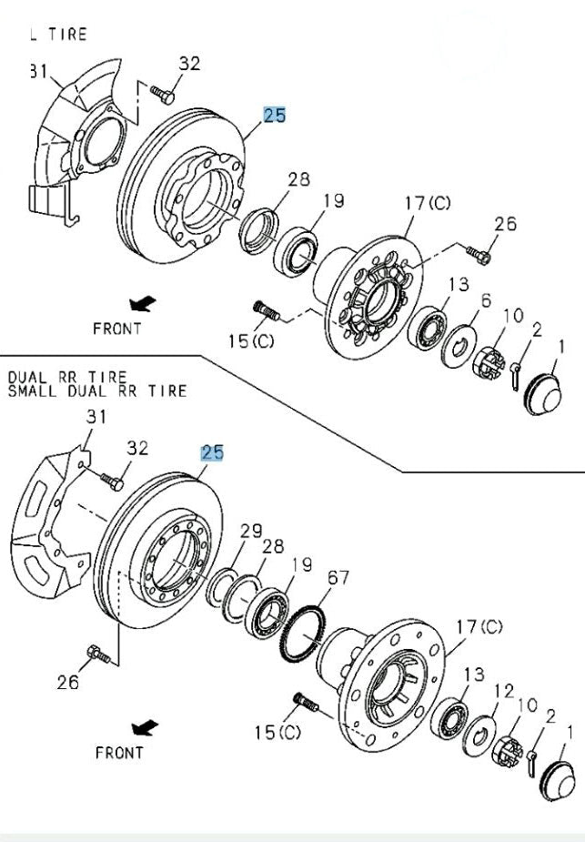 Rotor Disc Brake Front For ISUZU NPR NPR-HD NQR 16 Inch Rim 293mm 1997-2024 - GoTrucky