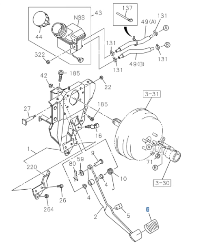 Rubber Pad Cover Accelerator Brake Clutch Pedal for ISUZU NPR NPR - HD NQR 95 - 04 - GoTrucky