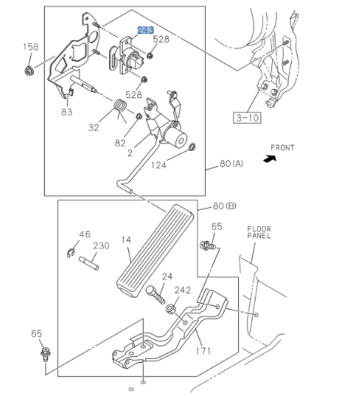 Sensor Accelerator Pedal FOR ISUZU NRR NPR NPR - HD 07 - 24 OEM - GoTrucky