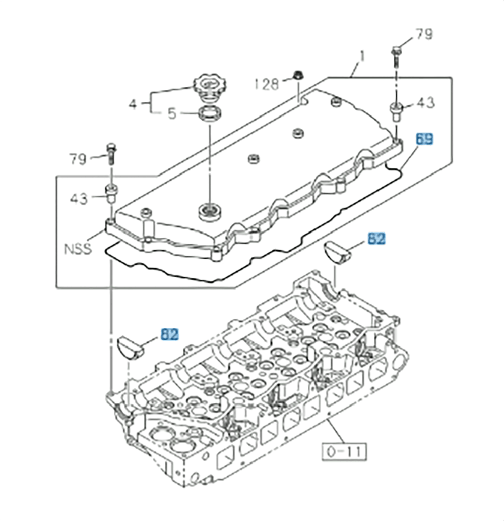 Set of Gasket Valve Cover Upper + Lower + 2 Plug For ISUZU NRR NQR NPR-HD 4HK1 5.2L 04-10 - GoTrucky