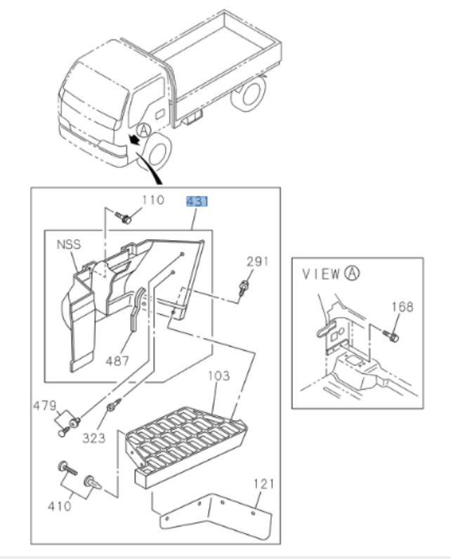 Step Plate + Support Set Left Right For ISUZU NRR NPR NQR NPR - HD 96 - 04 - GoTrucky