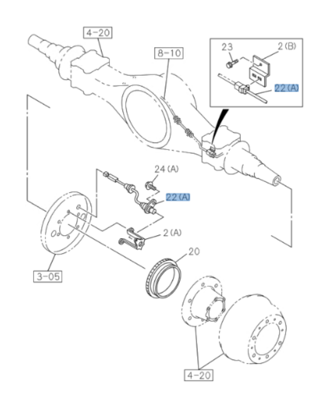 Wheel Speed Sensor ABS Rear For Isuzu NPR NPR - HD NQR 4HK1 4HE1 4JJ1 3.0L 07 - 21 - GoTrucky