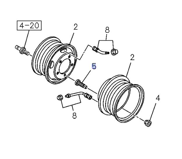 Wheel Stud + Nut Rear Right Passenger Side for ISUZU NPR NQR NPR - HD NRR 98 - 25 - GoTrucky