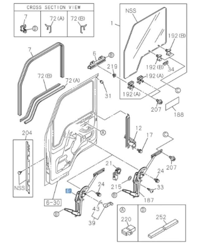 Window Regulator MANUAL Left Driver Side For ISUZU NRR NPR NPR - HD NQR 94 - 07 - GoTrucky