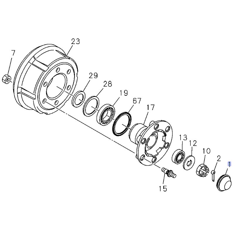 2x Cap Hub Front Axle For ISUZU NRR NPR NPR - HD NQR 94 - 24 - GoTrucky