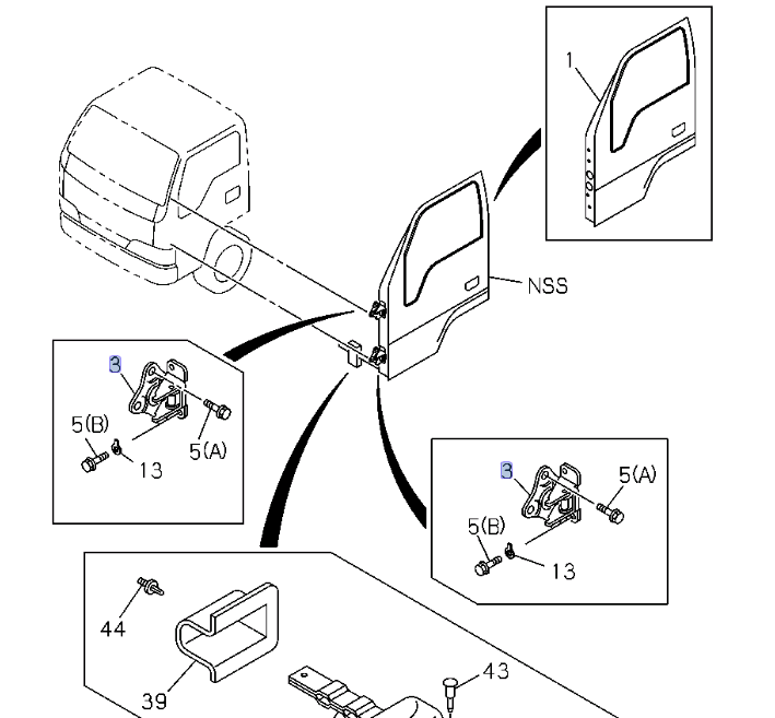 2x Front Door Hinge for ISUZU NRR NPR NQR NPR - HD 1994 - 2007 - GoTrucky