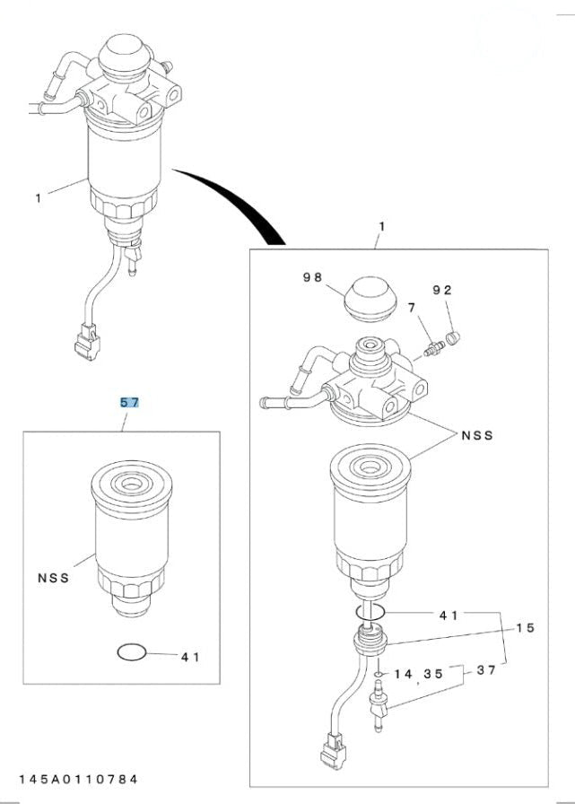 2x Fuel Filter Element For ISUZU NRR NQR NPR NPR-HD 4JJ1 3.0L 4HK1 5.2L 2005-2022 OEM - GoTrucky