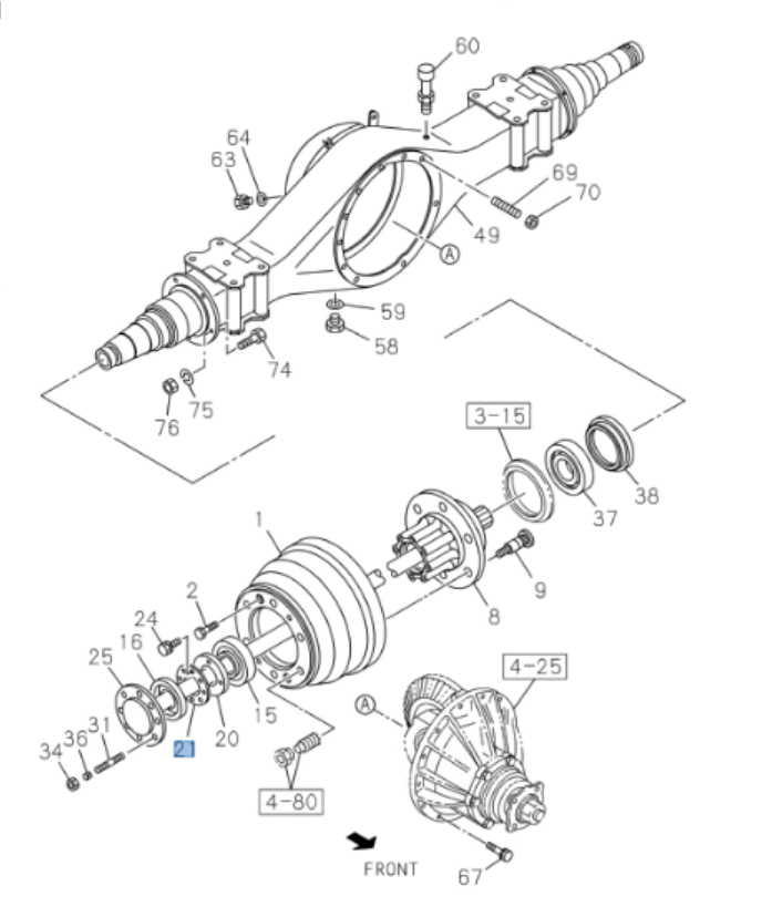 2x Nut +2x Washer Lock Rear Hub Bearing for ISUZU NRR NPR NPR - HD NQR 98 - 25 - GoTrucky