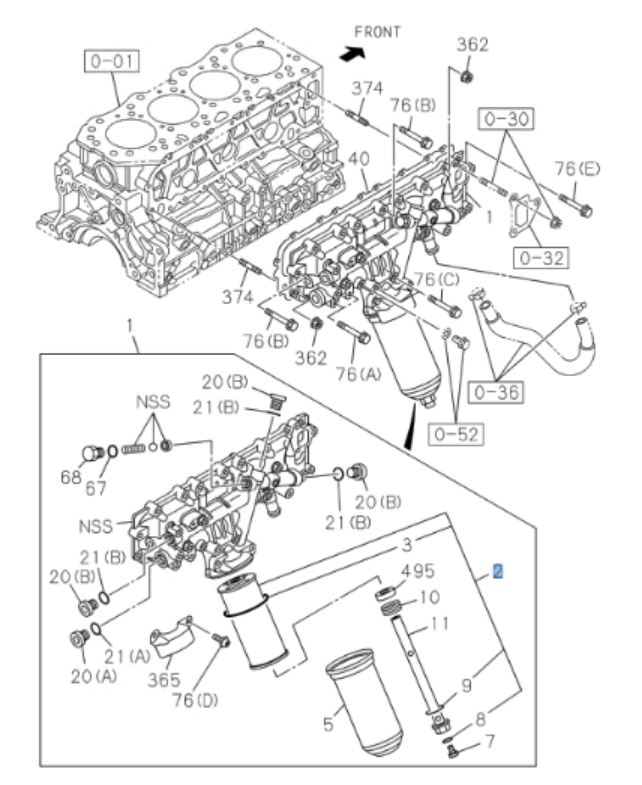 2x Oil Filter for ISUZU NPR Eco - Max Reach 4JJ1 3.0L OEM 11 - 18 - GoTrucky