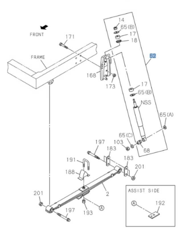 2x Shock Absorber Front OEM For Isuzu NRR NPR NPR - HD NQR 4HK1 4HE1 4.8L 98 - 10 - GoTrucky