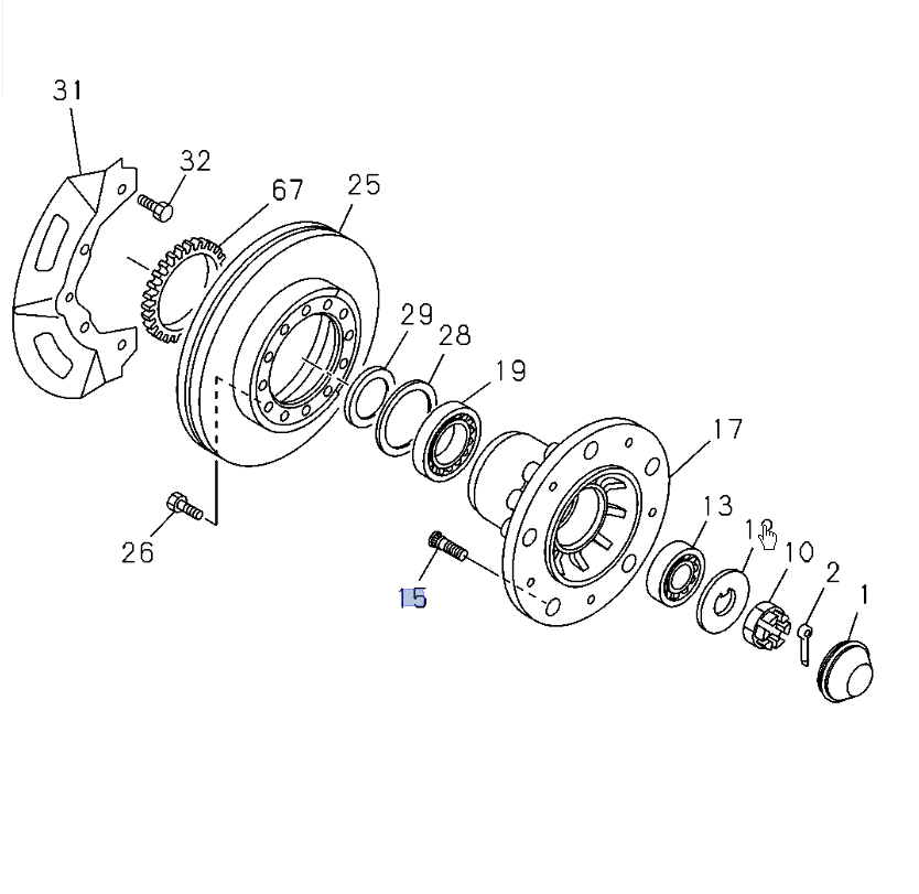 2x Wheel Stud Front Left Driver Side For ISUZU NPR NQR NPR - HD NRR 98 - 25 - GoTrucky