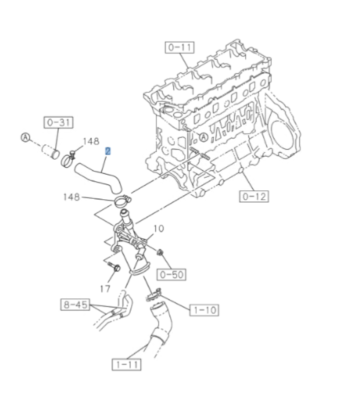 3x Hose IN OUT ByPass Water For Isuzu NRR NPR NPR - HD NQR 4HK1 5.2L 07 - 10 - GoTrucky