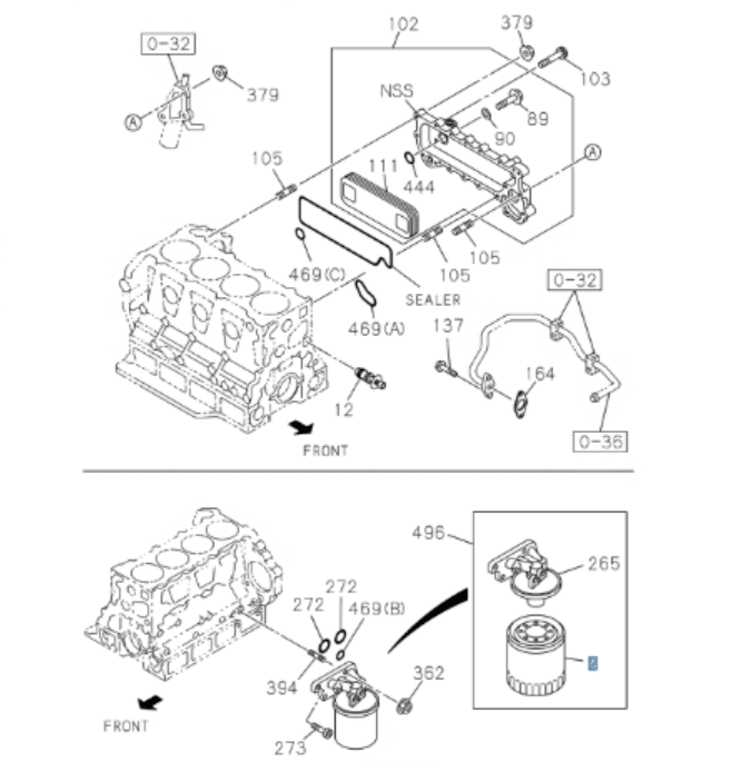 6x Element Oil Filter For Isuzu NPR NPR - HD NQR NRR 4HK1 5.2L 4HE1 4.8L 1998 - 2010 - GoTrucky