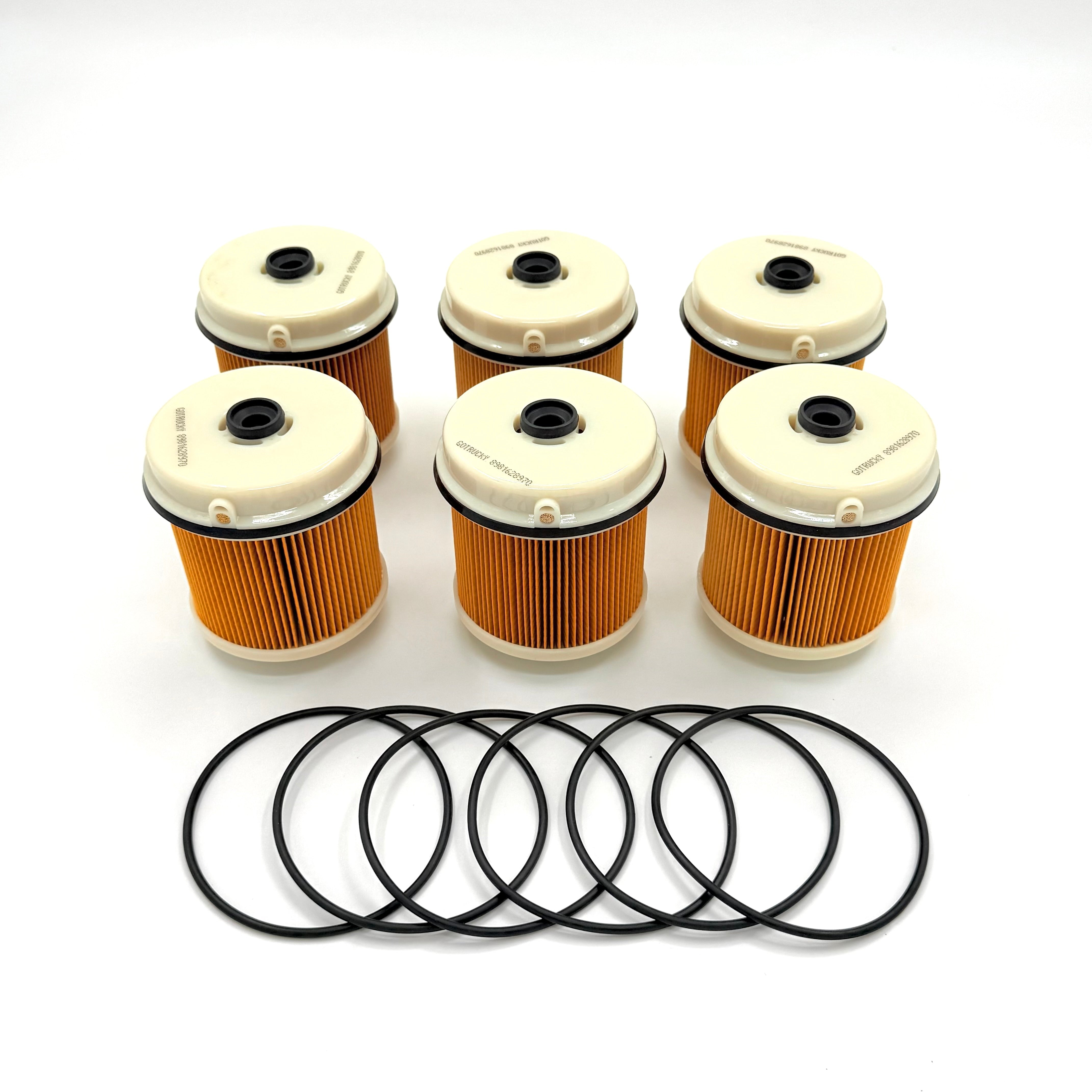 6x Fuel Filter Element for ISUZU NPR NQR NPR - HD 4JJ1 3.0 4HK1 5.2L 07 - 19 - GoTrucky