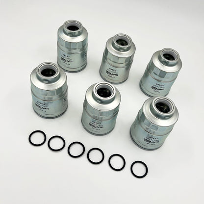 6x Fuel Filter Element For ISUZU NRR NQR NPR NPR - HD 4JJ1 3.0L 4HK1 5.2L 05 - 22 - GoTrucky