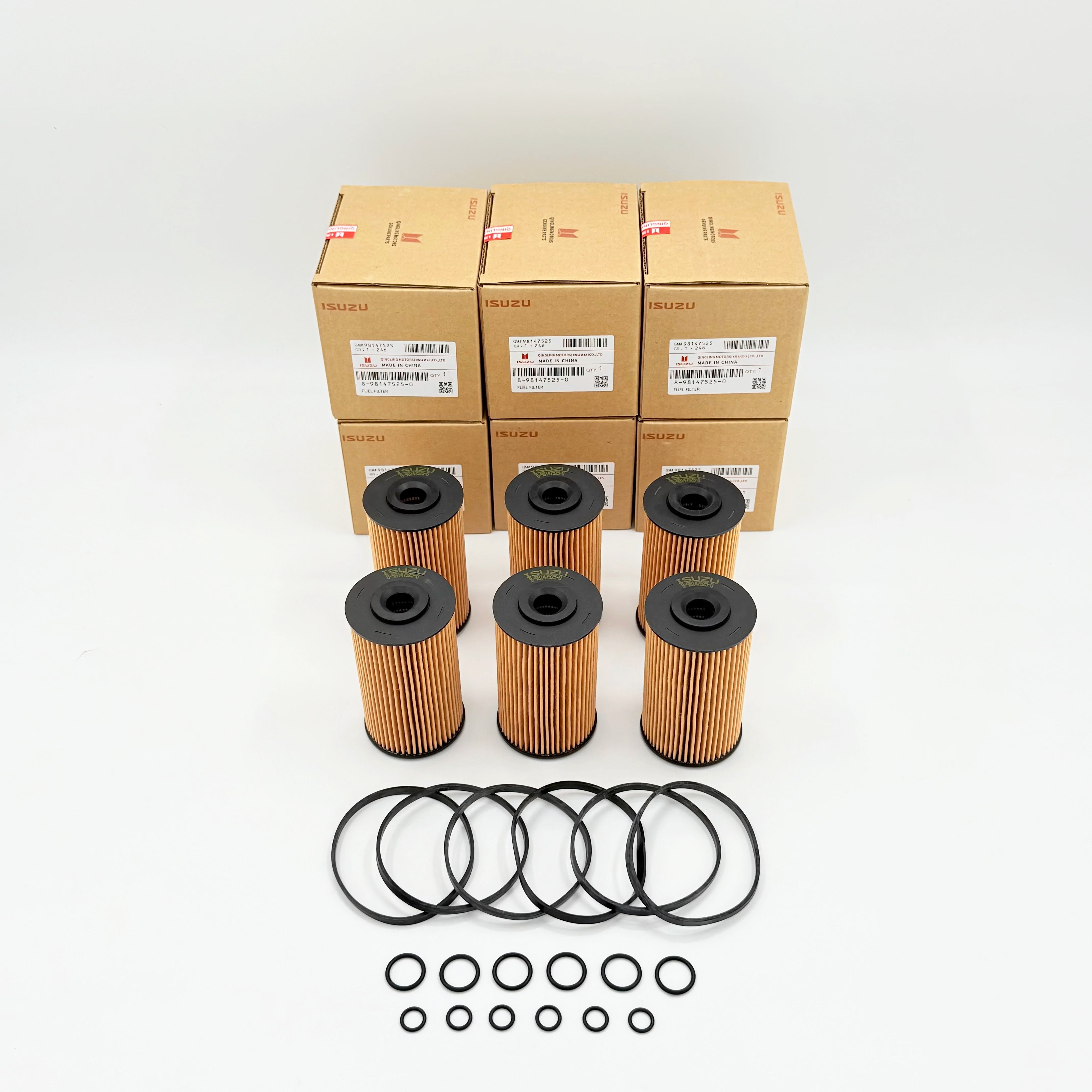 6x Fuel Filter Element Kit For Isuzu NPR NQR NPR-HD 4HK1 5.2L 10-25 OE